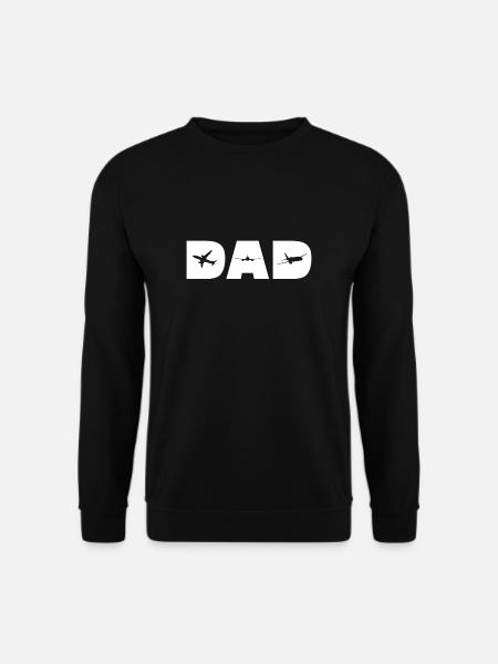 Dad Vater Papa Vatertag Pilot Geschenk Flugzeug - Unisex Pullover - Schwarz