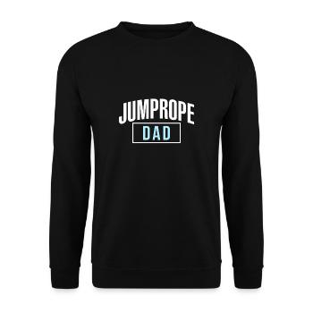Jump Rope Dad Vater Papa Seilspringen - Unisex Pullover - Schwarz - Vorne - Alina (178cm) & Michal (187cm)