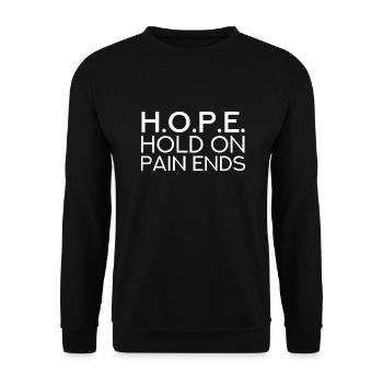 HOPE - HOLD ON PAIN ENDS - Espoir - Sweat-shirt Unisexe - noir - Devant - Alina (178cm) & Michal (187cm)