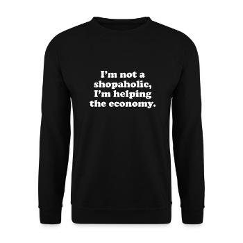 SHOP AHOLIC HELP ECONOMY W - Unisex Sweatshirt - black - Front - Alina (178cm) & Michal (187cm)