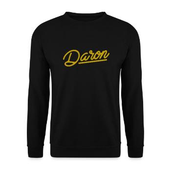 Daron (en or) - calligraphie - Sweat-shirt Unisexe - noir - Devant - Alina (178cm) & Michal (187cm)