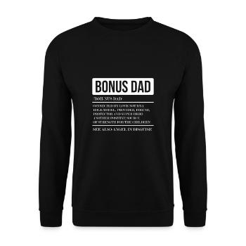 Bonus dad définition beau-père cadeau - Sweat-shirt Unisexe - noir - Devant - Alina (178cm) & Michal (187cm)