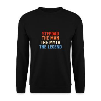 Stepdad The Man The Myth The Legend Cadeau - Sweat-shirt Unisexe - noir - Devant - Alina (178cm) & Michal (187cm)