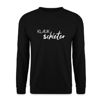 Klugscheißer klug Plattdeutsch platt deutsch - Unisex Pullover - Schwarz - Vorne - Alina (178cm) & Michal (187cm)