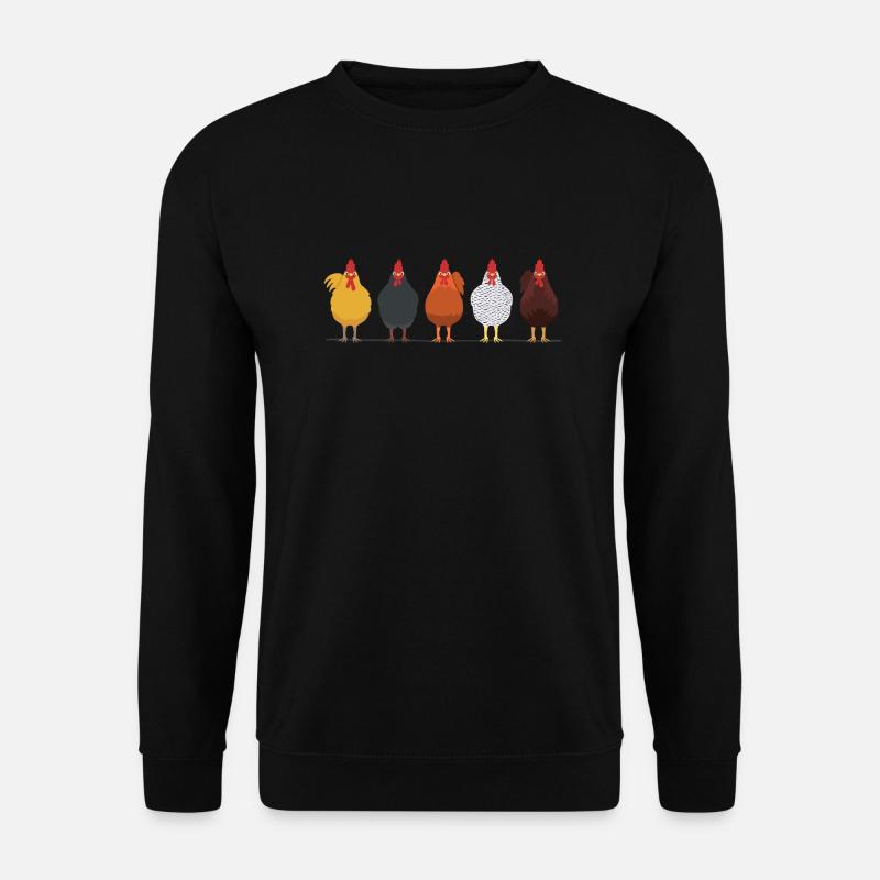 Hühner Henne Hahn Gockel - Unisex Pullover - Schwarz