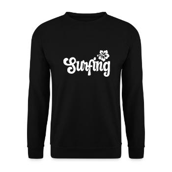 Surfing Surfergirl Surfen Wellenreiten Geschenk - Unisex Pullover - Schwarz - Vorne - Alina (178cm) & Michal (187cm)