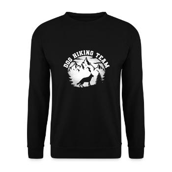 Dog Hiking Team Hunde Wander Team Wanderer Gassi - Unisex Pullover - Schwarz - Vorne - Alina (178cm) & Michal (187cm)