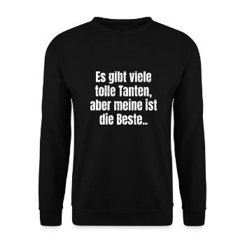 Beste Tante Geschenk Tante Geburtstag Tante coole - Unisex Pullover - Schwarz - Vorne - Alina (178cm) & Michal (187cm)