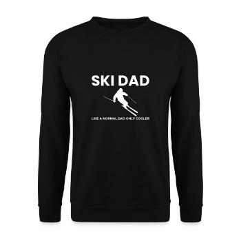Ski Dad Like Dad Only Cooler T-Shirt Geschenk - Unisex Pullover - Schwarz - Vorne - Alina (178cm) & Michal (187cm)