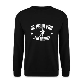 Je Peux Pas J'ai Basket - Sweat-shirt Unisexe - noir - Devant - Alina (178cm) & Michal (187cm)