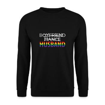 Husband Gift Groom Groom LGBT - Unisex Sweatshirt - black - Front - Alina (178cm) & Michal (187cm)