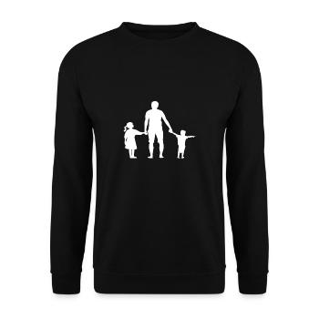 Vater und Tochter - Vater und Sohn Geschenk - Unisex Pullover - Schwarz - Vorne - Alina (178cm) & Michal (187cm)