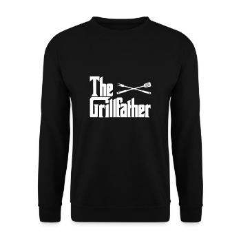 The Grillfather Gift Grilling Papa Father - Unisex Sweatshirt - black - Front - Alina (178cm) & Michal (187cm)