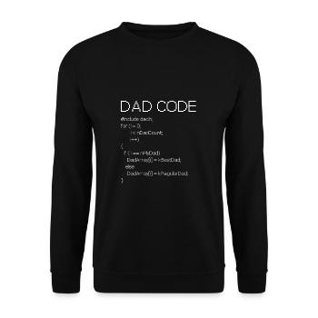 Dad Code - Cadeau chemise programmeur - Sweat-shirt Unisexe - noir - Devant - Alina (178cm) & Michal (187cm)