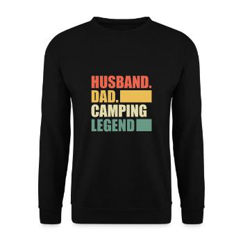 Husband Dad Camping Legend Father Papa Shirt - Unisex Sweatshirt - black - Front - Alina (178cm) & Michal (187cm)