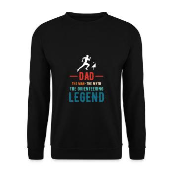 Dad The Man The Myth The Orienteering Legend - Unisex Pullover - Schwarz - Vorne - Alina (178cm) & Michal (187cm)