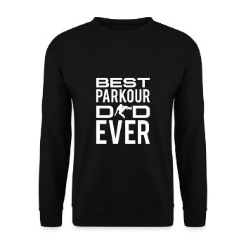 Best Parkour Dad Ever Vater Papa Vatertag Shirt - Unisex Pullover - Schwarz - Vorne - Alina (178cm) & Michal (187cm)