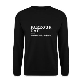 Parkour Dad Definition Shirt Vater Papa Vatertag - Unisex Pullover - Schwarz - Vorne - Alina (178cm) & Michal (187cm)