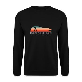 Vintage Retro Baseball Dad Shirt Geschenk - Unisex Pullover - Schwarz - Vorne - Alina (178cm) & Michal (187cm)