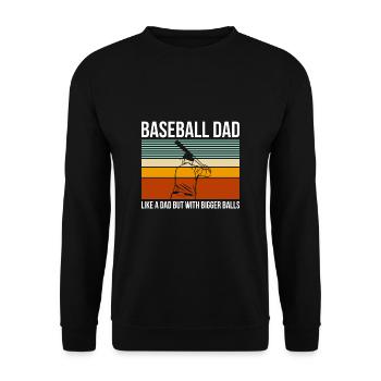 Baseball Dad Vintage Retro Geschenk Shirt - Unisex Pullover - Schwarz - Vorne - Alina (178cm) & Michal (187cm)