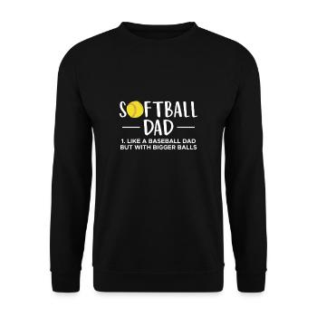 Softball Dad Definition Shirt Geschenk - Unisex Pullover - Schwarz - Vorne - Alina (178cm) & Michal (187cm)