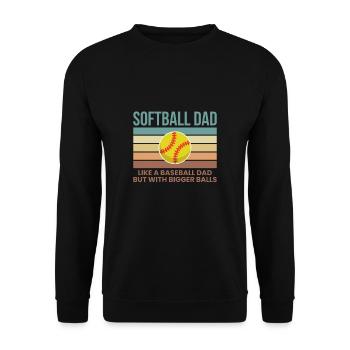Softball Dad Shirt Geschenk - Unisex Pullover - Schwarz - Vorne - Alina (178cm) & Michal (187cm)