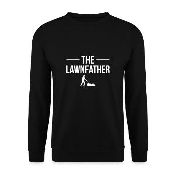 The LawnFather Vater Papa Vatertag Geschenk - Unisex Pullover - Schwarz - Vorne - Alina (178cm) & Michal (187cm)