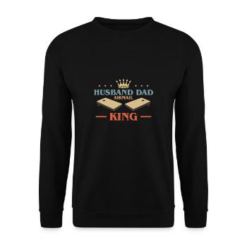 Mari Papa Arimail King Shirt Cadeau - Sweat-shirt Unisexe - noir - Devant - Alina (178cm) & Michal (187cm)