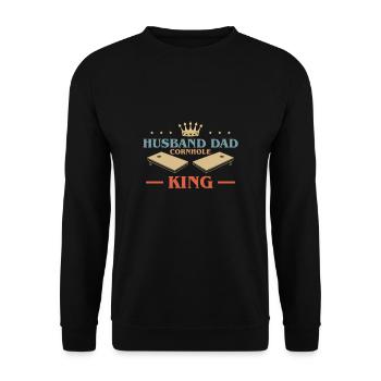 Mari Papa Cornhole King Shirt Cadeau - Sweat-shirt Unisexe - noir - Devant - Alina (178cm) & Michal (187cm)