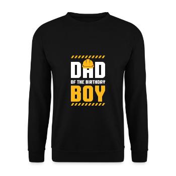 Dad Of The Birthday Boy Geschenk Kinder - Unisex Pullover - Schwarz - Vorne - Alina (178cm) & Michal (187cm)