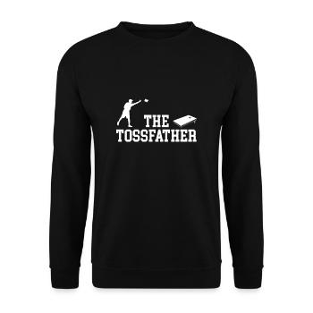 The TossFather Father Papa Cornhole Shirt Gift - Unisex Sweatshirt - black - Front - Alina (178cm) & Michal (187cm)