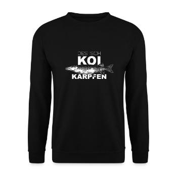 Koi Karpfen - schwäbisches Wortspiel - Unisex Pullover - Schwarz - Vorne - Alina (178cm) & Michal (187cm)