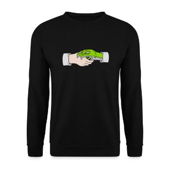 Salutation Poignée de main Morsures de serpent - Sweat-shirt Unisexe - noir - Devant - Alina (178cm) & Michal (187cm)