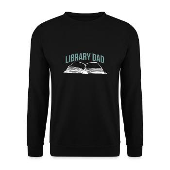 Library Dad Vater Vatertag Bibliothekar - Unisex Pullover - Schwarz - Vorne - Alina (178cm) & Michal (187cm)