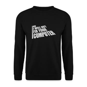 not fix your computer - Unisex Pullover - Schwarz - Vorne - Alina (178cm) & Michal (187cm)