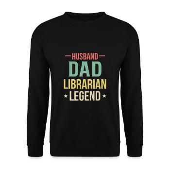 Mari Papa Bibliothécaire Chemise Légende - Sweat-shirt Unisexe - noir - Devant - Alina (178cm) & Michal (187cm)