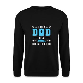Im A Dad Of A Funeral Director Shirt Bestatter - Unisex Pullover - Schwarz - Vorne - Alina (178cm) & Michal (187cm)