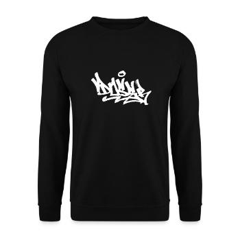 "DOSER" Graffiti Handstyle - Unisex Pullover - Schwarz - Vorne - Alina (178cm) & Michal (187cm)