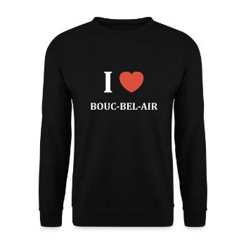 i love Bouc Bel Air - Sweat-shirt Unisexe - noir - Devant - Alina (178cm) & Michal (187cm)