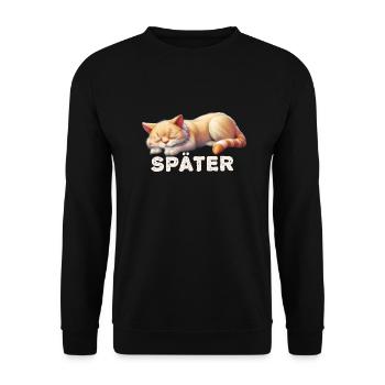 Chat endormi, je le ferai plus tard - Sweat-shirt Unisexe - noir - Devant - Alina (178cm) & Michal (187cm)