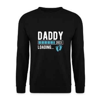 Daddy 2023 Loading Shirt Geschenk - Unisex Pullover - Schwarz - Vorne - Alina (178cm) & Michal (187cm)