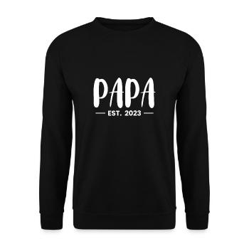 Papa Est. 2023 Cadeau de Chemise - Sweat-shirt Unisexe - noir - Devant - Alina (178cm) & Michal (187cm)
