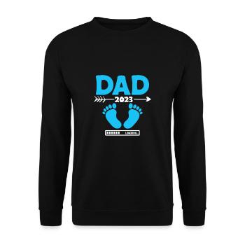 Dad 2023 Shirt Geschenk Loading - Unisex Pullover - Schwarz - Vorne - Alina (178cm) & Michal (187cm)