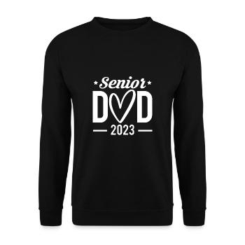 Senior Dad 2023 Shirt Geschenk - Unisex Pullover - Schwarz - Vorne - Alina (178cm) & Michal (187cm)
