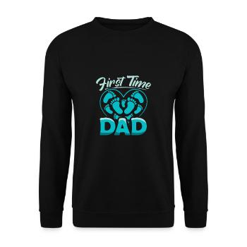 First Time Dad Gift First Time Father - Unisex Sweatshirt - black - Front - Alina (178cm) & Michal (187cm)