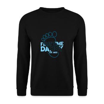 First Time Daddy Gift First Time Father - Unisex Sweatshirt - black - Front - Alina (178cm) & Michal (187cm)