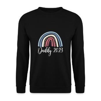 Cadeau de chemise Vintage Retro Daddy 2023 - Sweat-shirt Unisexe - noir - Devant - Alina (178cm) & Michal (187cm)