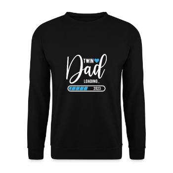Twin Dad Loading 2023 Shirt Geschenk - Unisex Pullover - Schwarz - Vorne - Alina (178cm) & Michal (187cm)