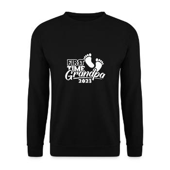 First Time Grandpa 2023 Shirt Gift - Unisex Sweatshirt - black - Front - Alina (178cm) & Michal (187cm)