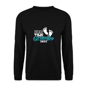 First Time Grandpa 2023 Shirt Gift - Unisex Sweatshirt - black - Front - Alina (178cm) & Michal (187cm)